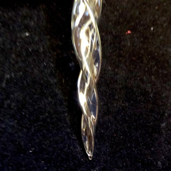 NEW 6” VINTAGE CHRISTMAS BLOWN CLEAR GLASS TWISTING ICICLE ORNAMENT LOT OF 10 - Picture 7 of 12